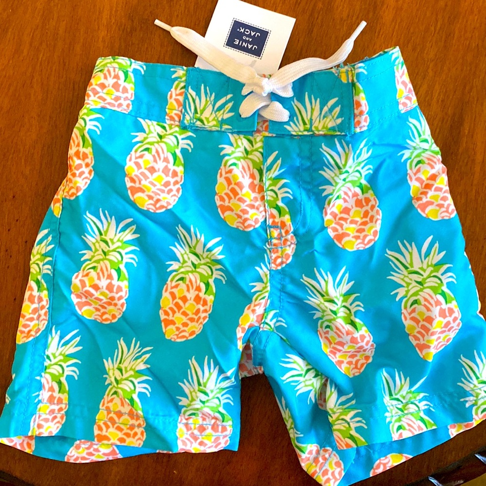 NWT Janie & Jack baby swim trunks 6-12month boy